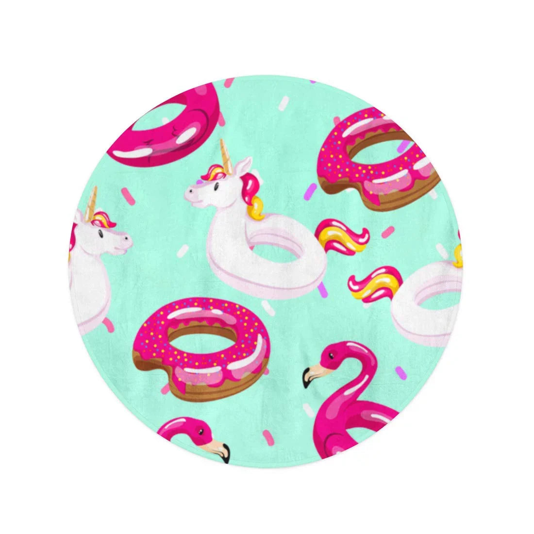 Towels Donut Summer Travel inch The Blanket Unicorn Beach SIDONKU Throw Beach Blue 60 Circle Tapestry Round Mat Circular Inflatable Circle Flamingo Pool Towel