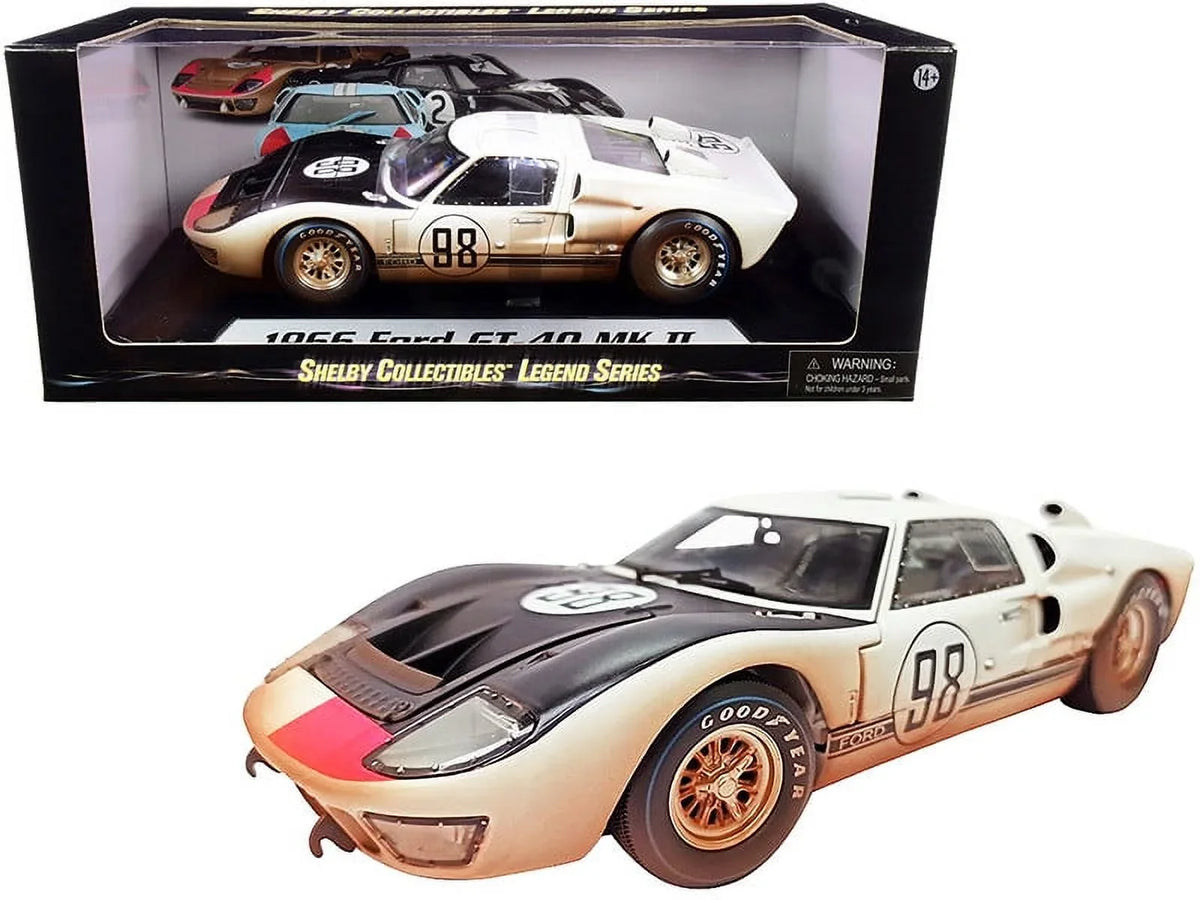 by MK GT-40 #98 Model Hood with Car Black 1/18 (Dirty 1966 Diecast Version) Race Shelby Collectibles II After White
