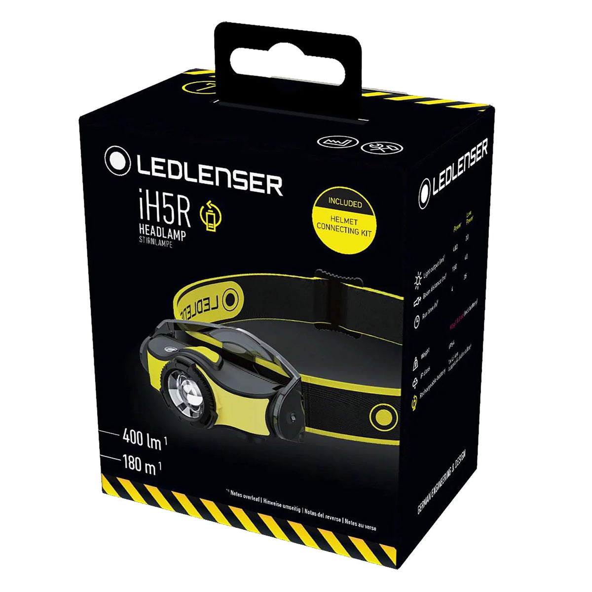 Power 400 Headlamp, LED Rechargeable or Batteries AA IH5R Lightweight, High LEDLENSER Alkaline Lumens,