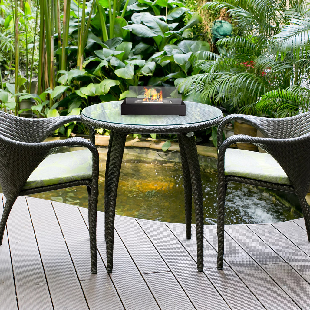 Northwest or Black Ethanol 2-Pack Ventless Outdoor Rectangular Fireplace, Bio Tabletop Indoor