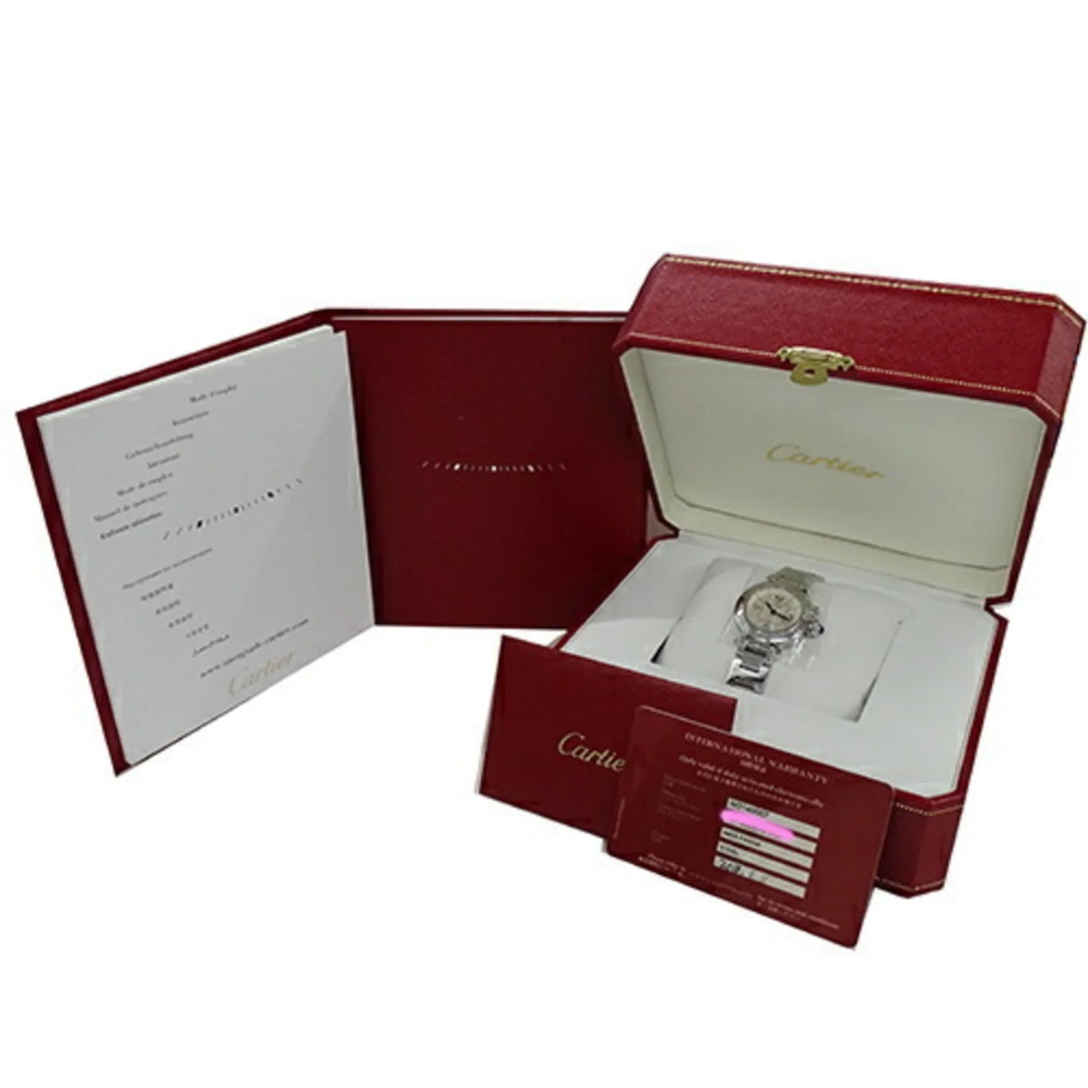 Stainless Miss Steel, Pasha SS, Polished Quartz, (Good) Ladies W3140007, Silver, Watch, Pre-Owned Cartier