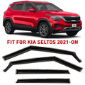 Kia Seltos 4 Visors, Rain Glass in-Channel Guards for Voron Pieces Deflectors, Window Window Durable 2021-2024, 200551 Vent Extra -