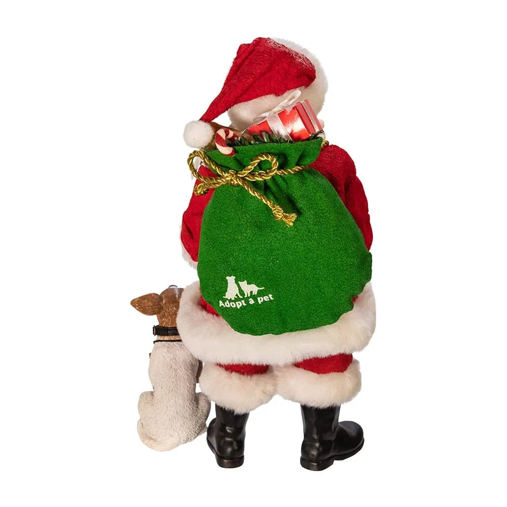 2 Adler Fabriché™ 10.5-Inch Adopt-a-Pet Dog, Santa Piece with Kurt Set