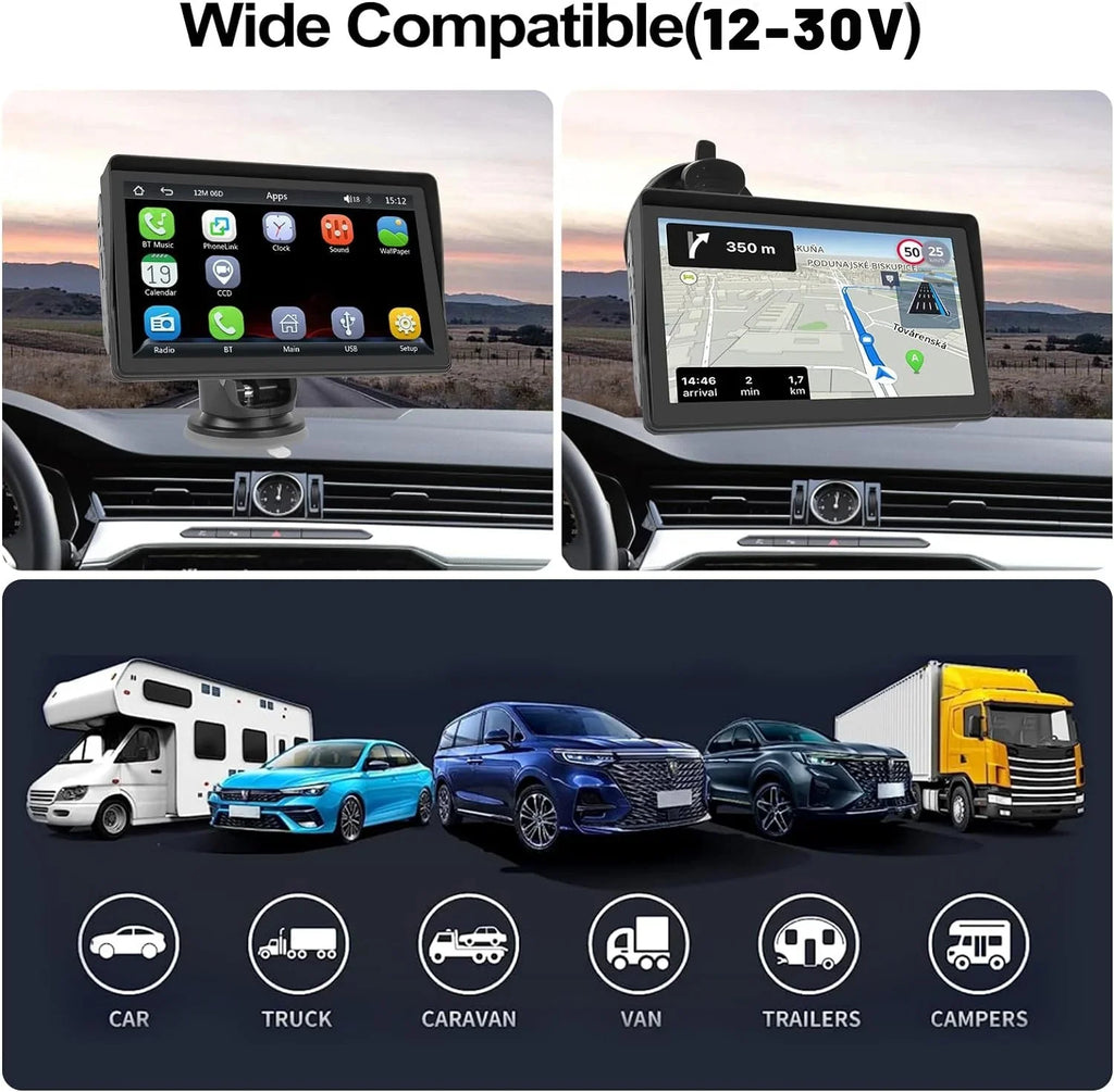 Link TF/USB Car Touch Van 12-30V Stereo Suv with Camera Radio Pickup, Android FM Screen Wireless Carplay Auto Portable Mirror Backup Car Bluetooth 7" Podofo for