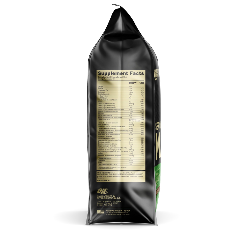 12 Chocolate, Powder, Servings Serious Nutrition, 16 Optimum Mass, lb, 50g Protein