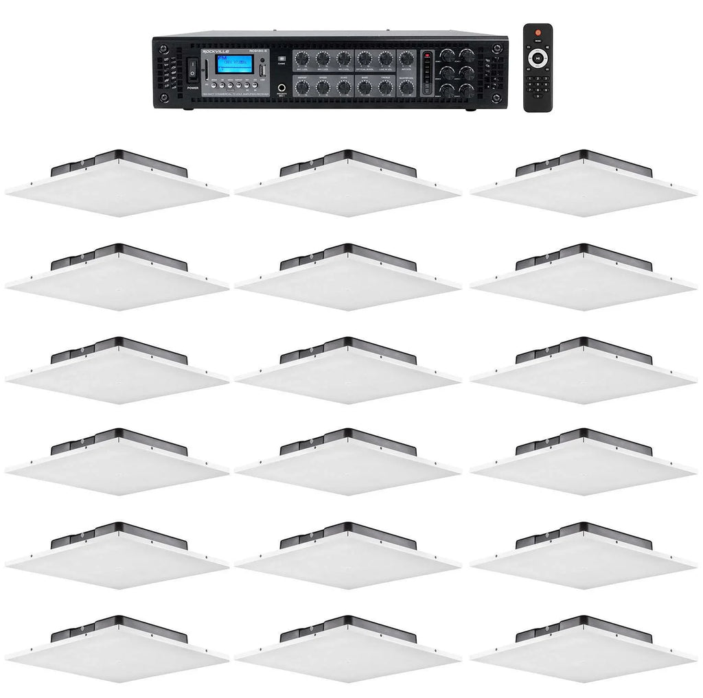w/(18) Speakers+6-Zone drop Package Ceiling Audio Tile Office/Restaurant JBL Amp