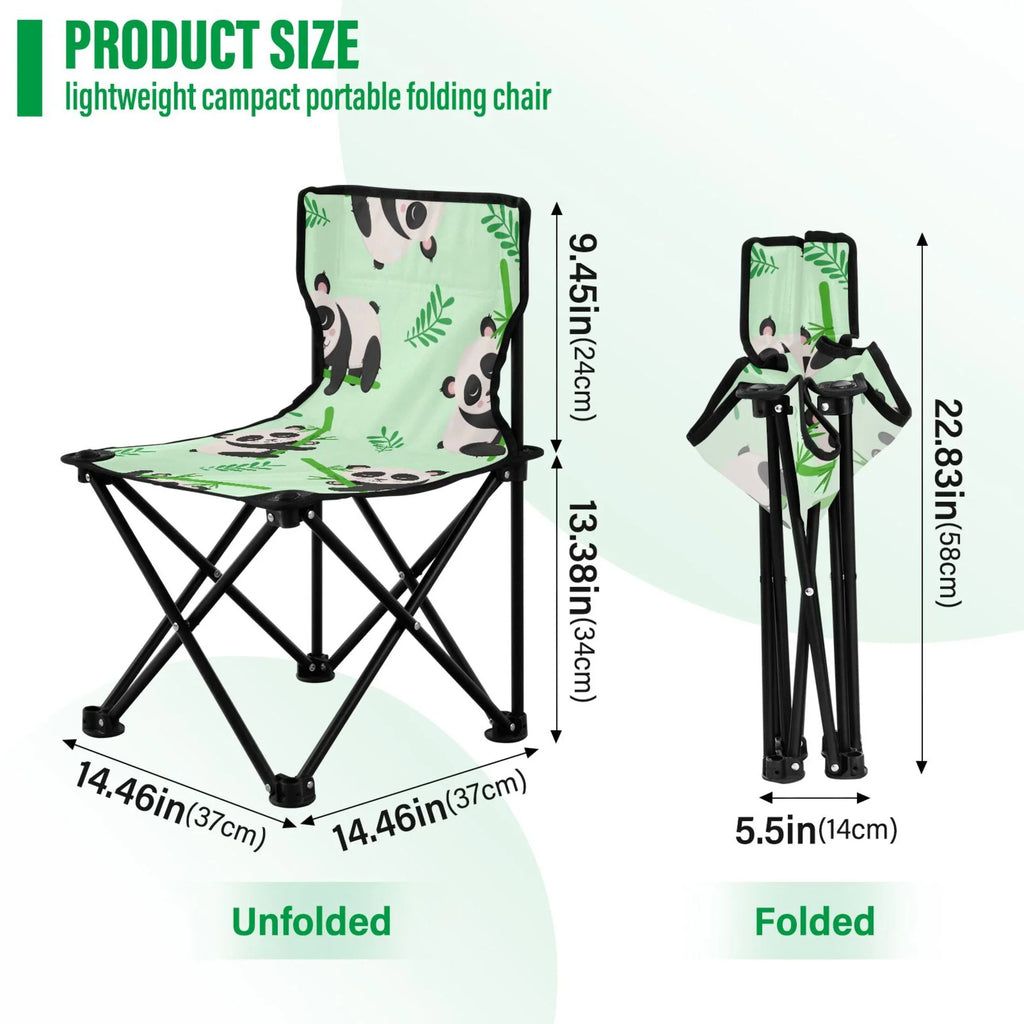 with Bamboos Camping Support Fishing Carry Chair Beach to Lawn and Chair Chair Chair Cartoon 220LBS Folding Panda Outdoor Bag Portable