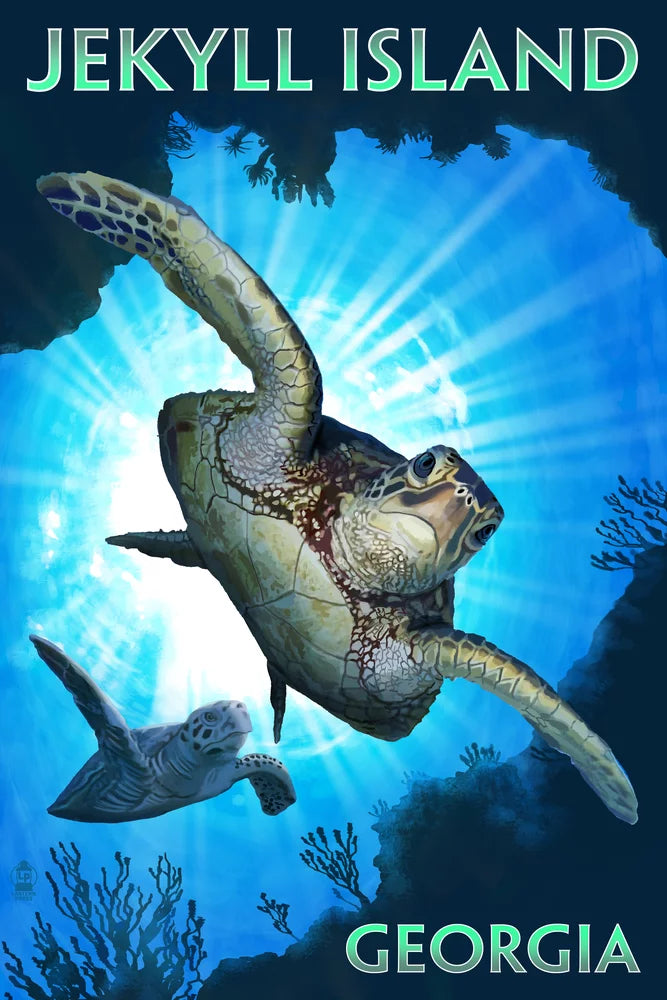 in Sea Made USA) Piece Jigsaw Family, Diving Turtle Georgia, Premium and inches, 500 for Island, Adults (19x27 Jekyll Puzzle