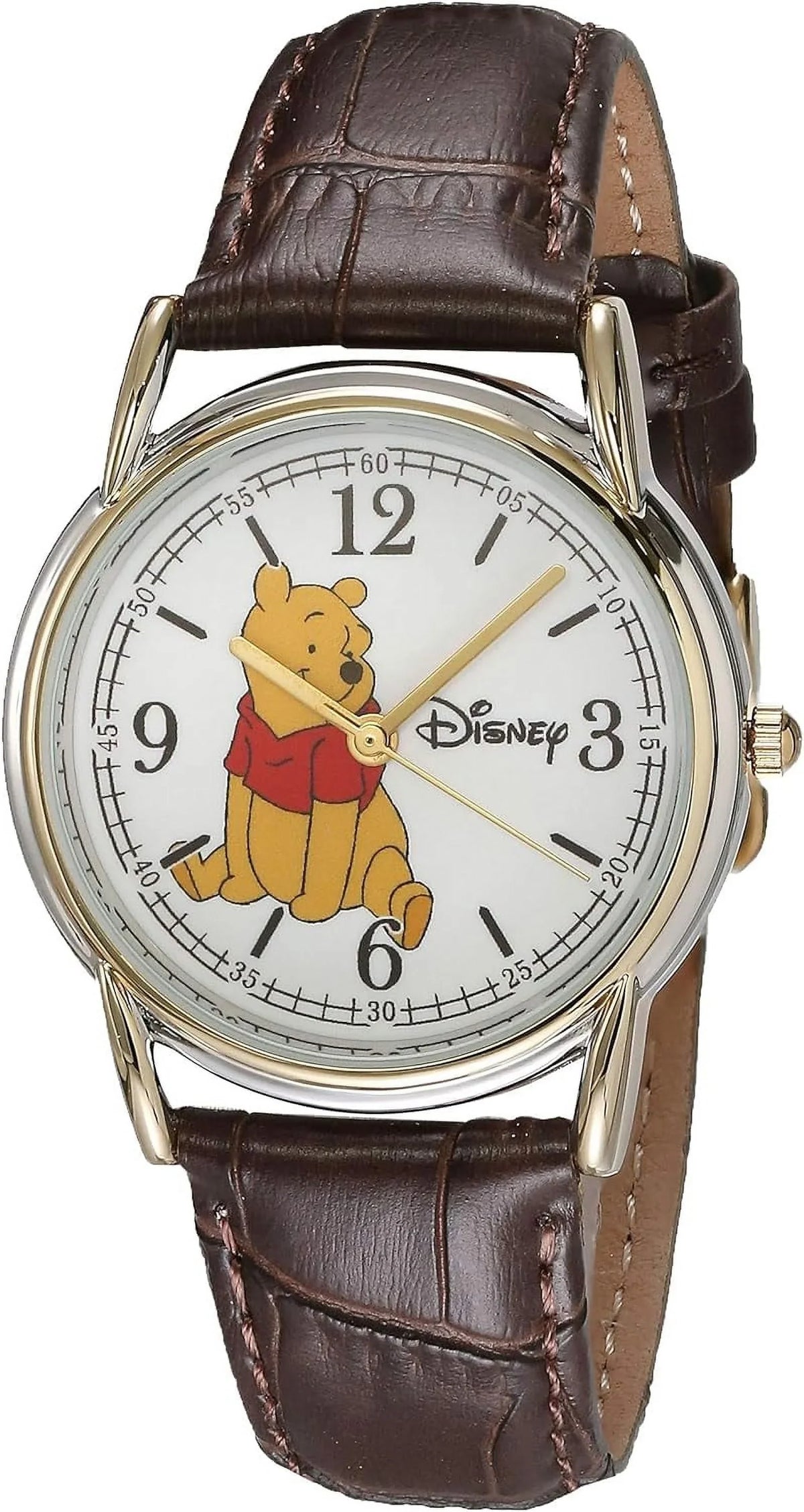 Leather Men's Cardiff Silver and Winnie Brown Gold Watch, Alloy Strap