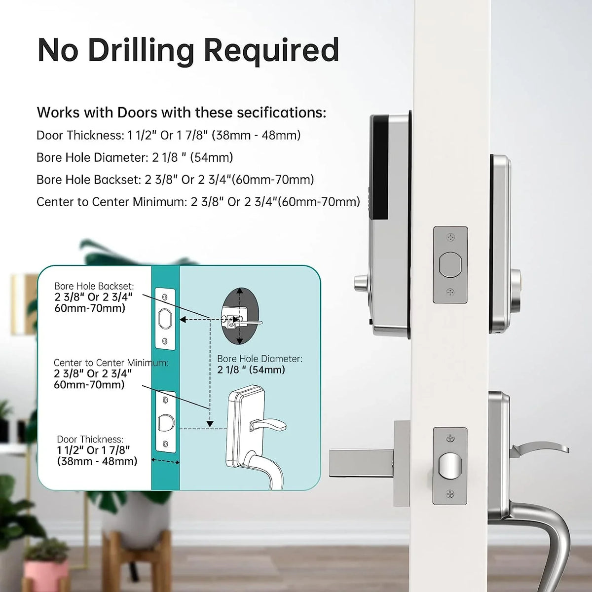 Door GOURE for Digital Door Keypad Electronic Locks Bluetooth Smart Deadbolt: Code House Front Airbnb Keyless Lock, Locks Entry