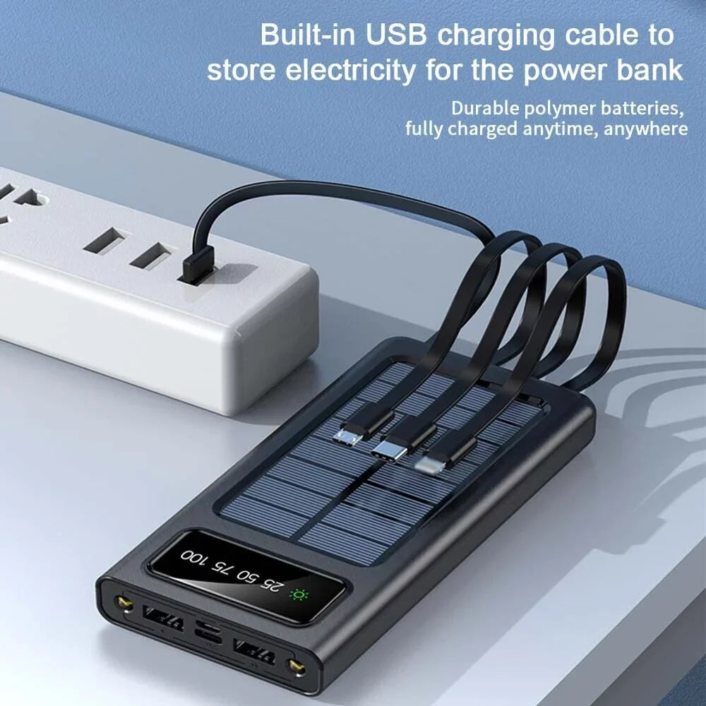 Bank Power Solar External 9000000mAh Battery Portable Charger Waterproof