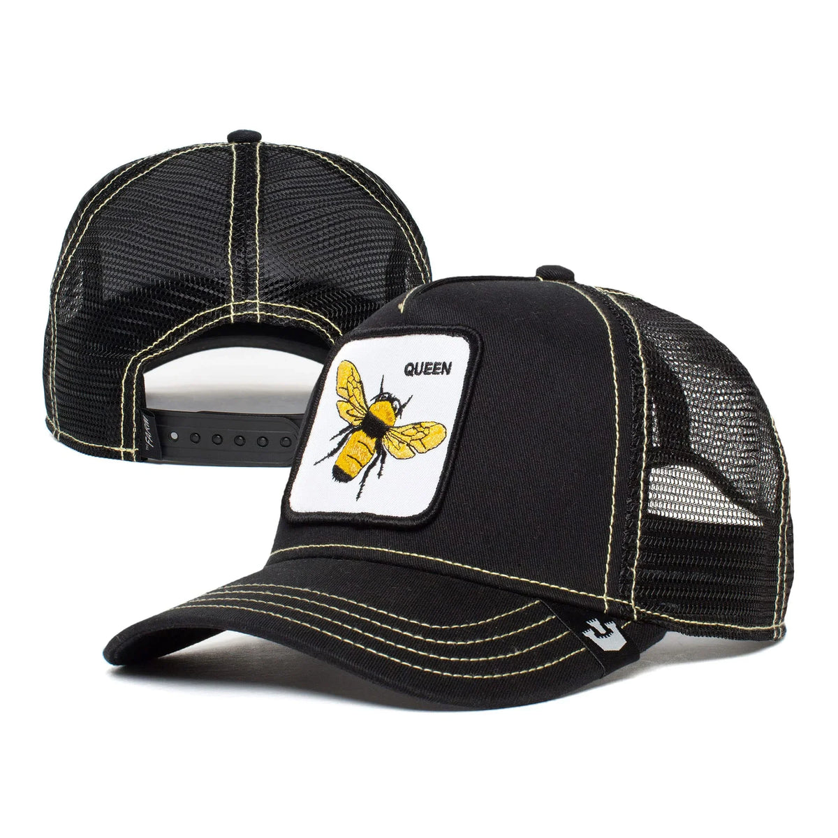 Size Black Hat, Trucker Adjustable Farm The Bee), One Unisex Original Snapback Bros. (Queen Goorin