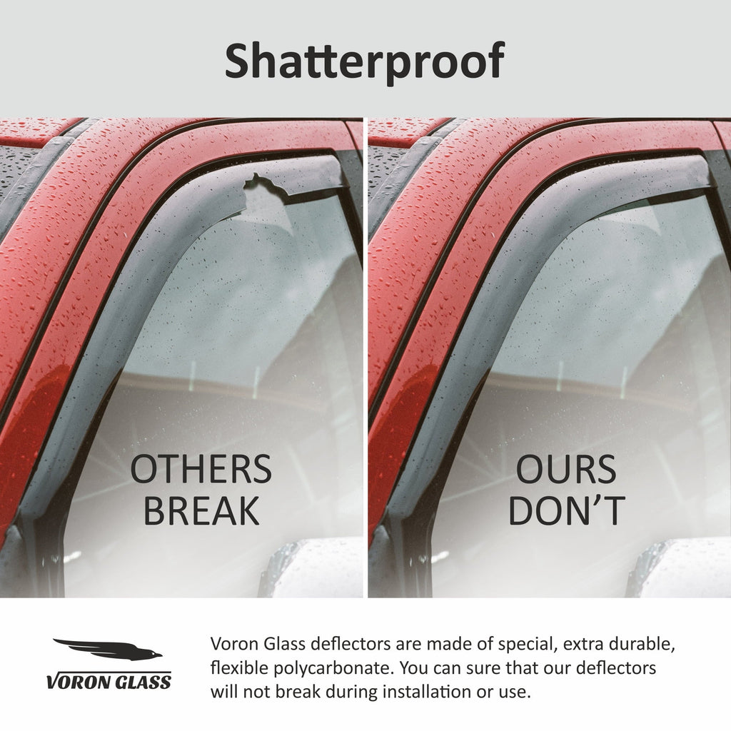 Kia Seltos 4 Visors, Rain Glass in-Channel Guards for Voron Pieces Deflectors, Window Window Durable 2021-2024, 200551 Vent Extra -