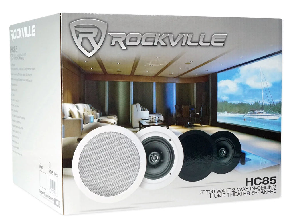 ROCK Speakers Multi Black Receiver+6) Rockville MATRIX Wall Ceiling+2) Home Room