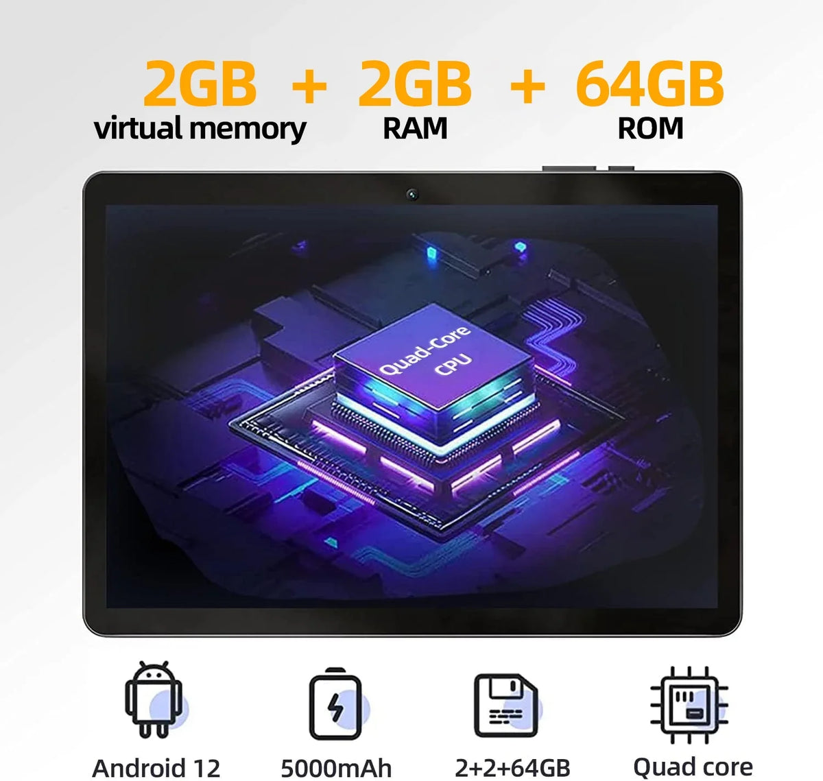 IPS 13 Screen ROM 10in SGIN HD Android 5MP 800*1280 4-Core 133, RAM 2MP + Allwinner 2gb 64gb Tablet