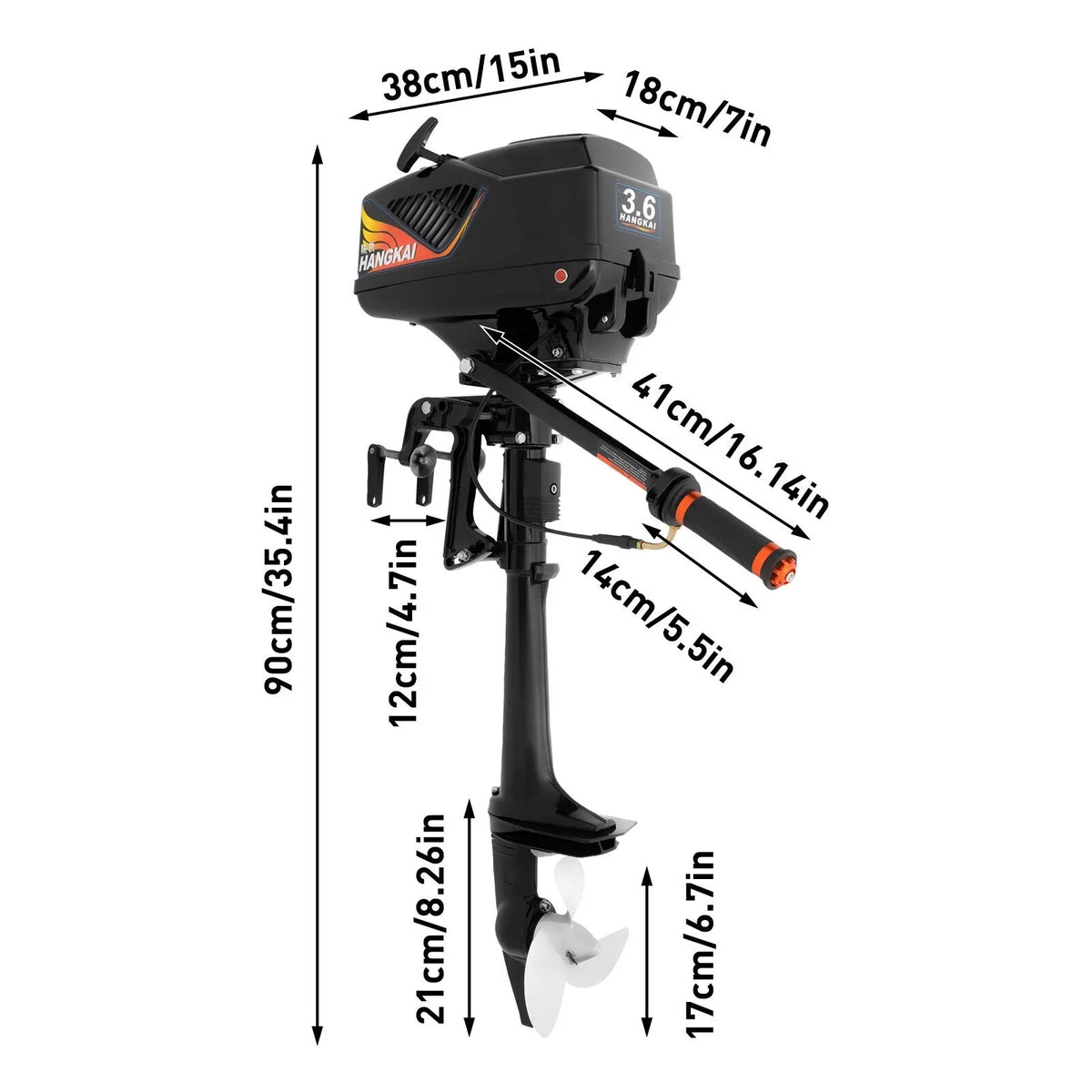Cooling Boat Fishing CDI HANGKAI Engine HP Outboard Outboard Motor 90cm/35.4in Water 2 Motor Stroke Boat 3.6