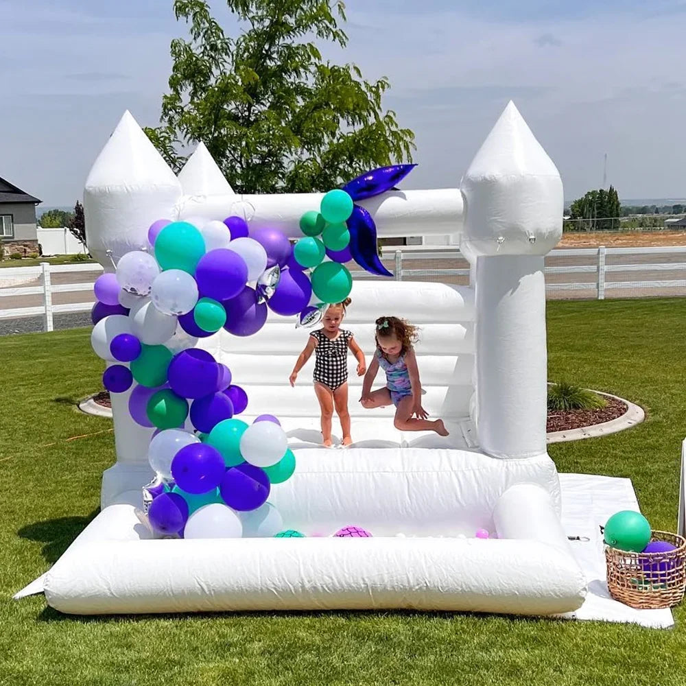 Outdoor & Bounce Jump PVC House Connsann Grade Commericial Blower Pit Castle Party White Indoor Ball with for Kids