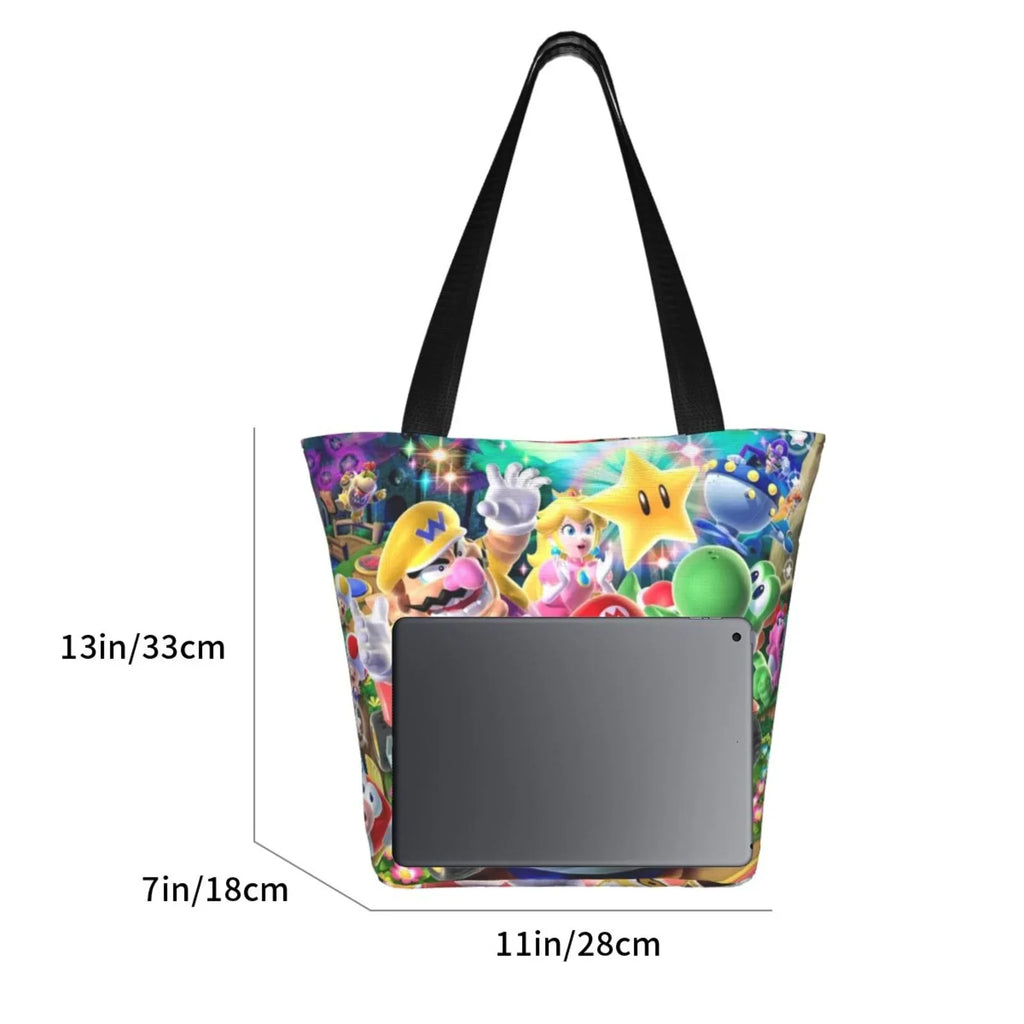 Mario Shoulder Travel Bag Large Beach Capacity Shopping Women's Tote Super Poster For Business Handbag Work School