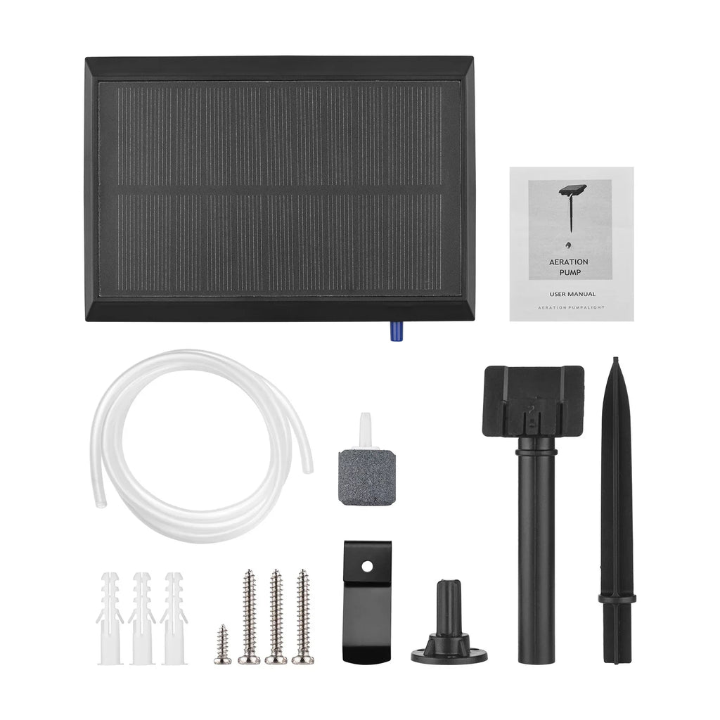 Bubble Garden Circulation Small Air Stone Ponds Solar & Pump Fish with 5.5V Landscap Pump Oxygenator Htovila Rechargeable Air Tranportation Pond Fishing Aerator 1.5W Aquarium for Pools Fish