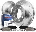 Ford - Brakes 2000 2003 F-250 Rotors 8 1999 99-04 Replacement Kit Slotted & Pads Drilled F-350 Axle Excursion Super Rear Duty Ceramic 2001 Lugs 2004 Brake for 2002 Detroit Brake