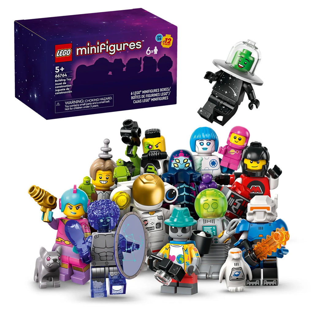 Girls Kids, Pack, Boys and Idea Aged Up, Space Minifigures Minifigures 5 for for Toy of Building 66764 for Years Collectible Series Gift Play, Multi 6 Pack Sci-Fi Old 26 Independent LEGO and Set