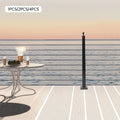 Top Mount Railing Top Post Post Black Concrete Level Finish 36"x2"x2" Cable Line drilled Deck Level Steel Stainless Post Wood Adjustable Level