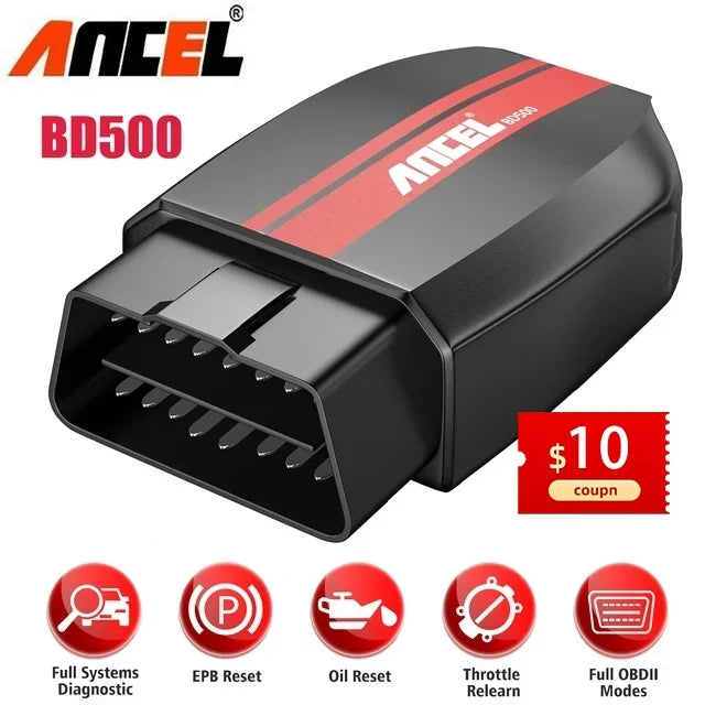 Automotive Systems Scanner Ancel EPB Oil Bluetooth Check Reader Reset Car BD500 Fits Throttle Wireless Tool OBD2 Seat VAG Audi Diagnostic Reset Scanner Code Skoda for Scan VW Learning Vehicles All