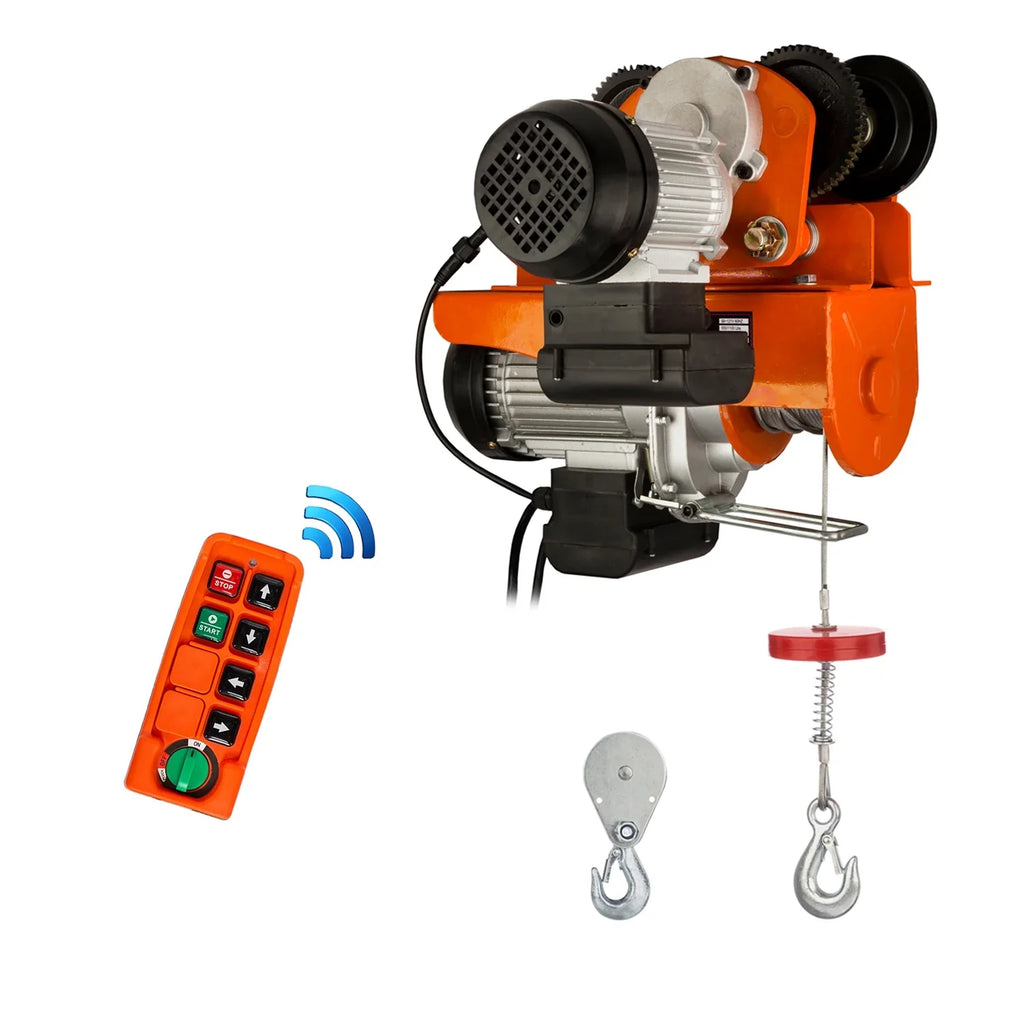 220~240V 50/60HZ w/ Stop 1100 lbs. Wireless Electric / 550 w/trolley Prowinch Rope Emergency Hoist lbs.