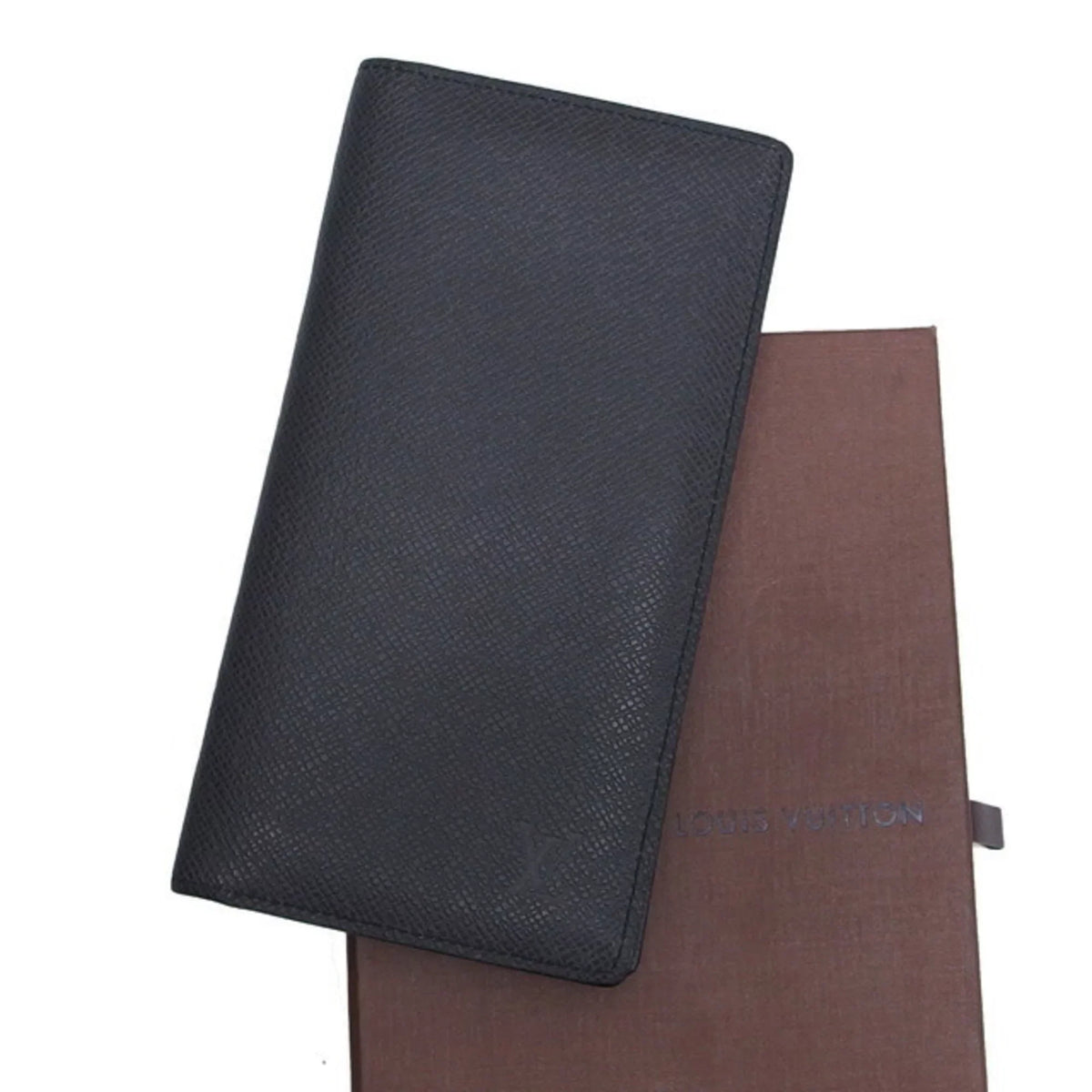 Vuitton (Good) Taiga Long Black Billfold Wallet Louis Pre-Owned Bifold
