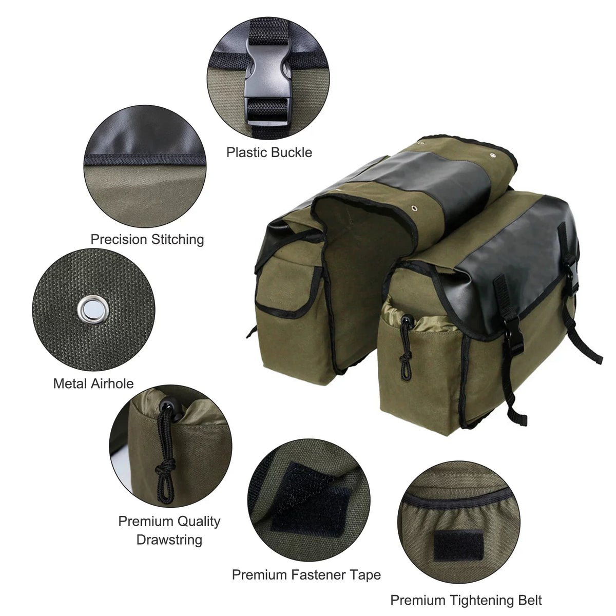 Large Motorbike for ametoys Motorcycle Box Capacity Travel Bag Pouch Motorbike Saddle Waterproof Side Panniers Riding Canvas Bag Tools
