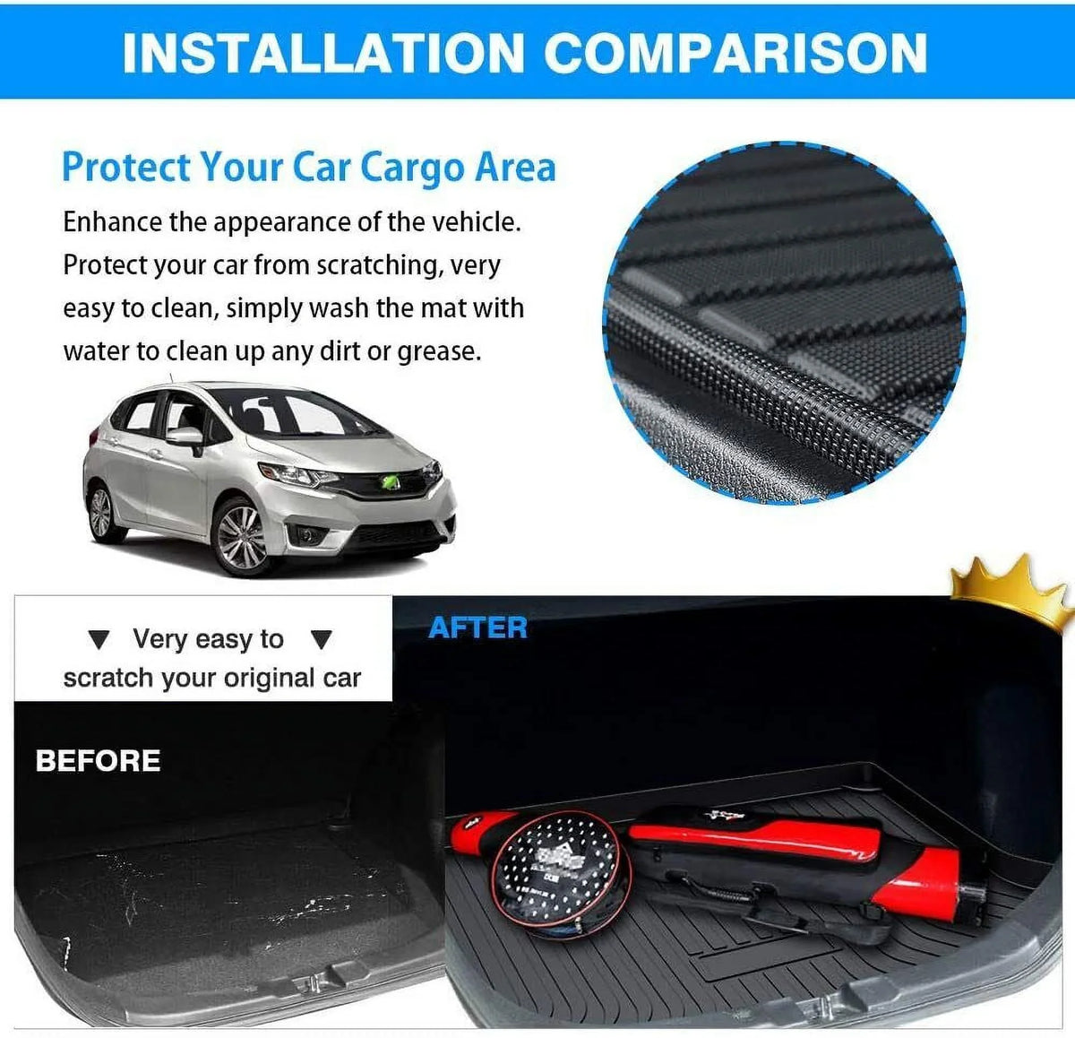 2018-2023 Liner TPO Weather Protection Cargo Mats For Toyota All Camry
