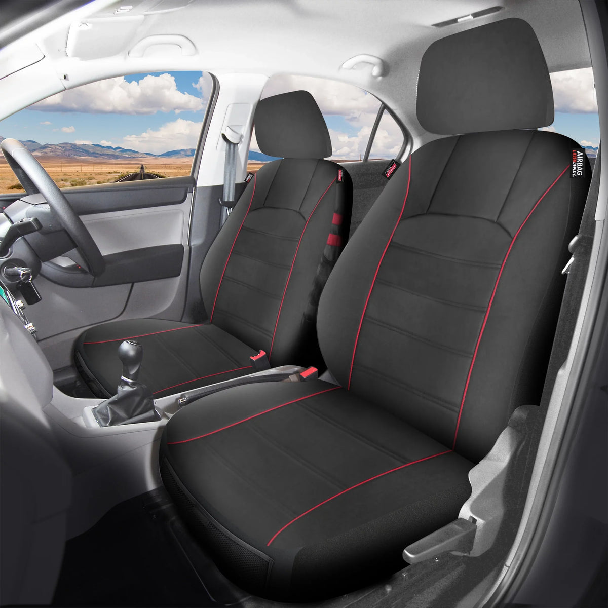 2 43156WDI and Seat Universal Piece Red, with Covers Black - Dickies Genuine Storage Car Front