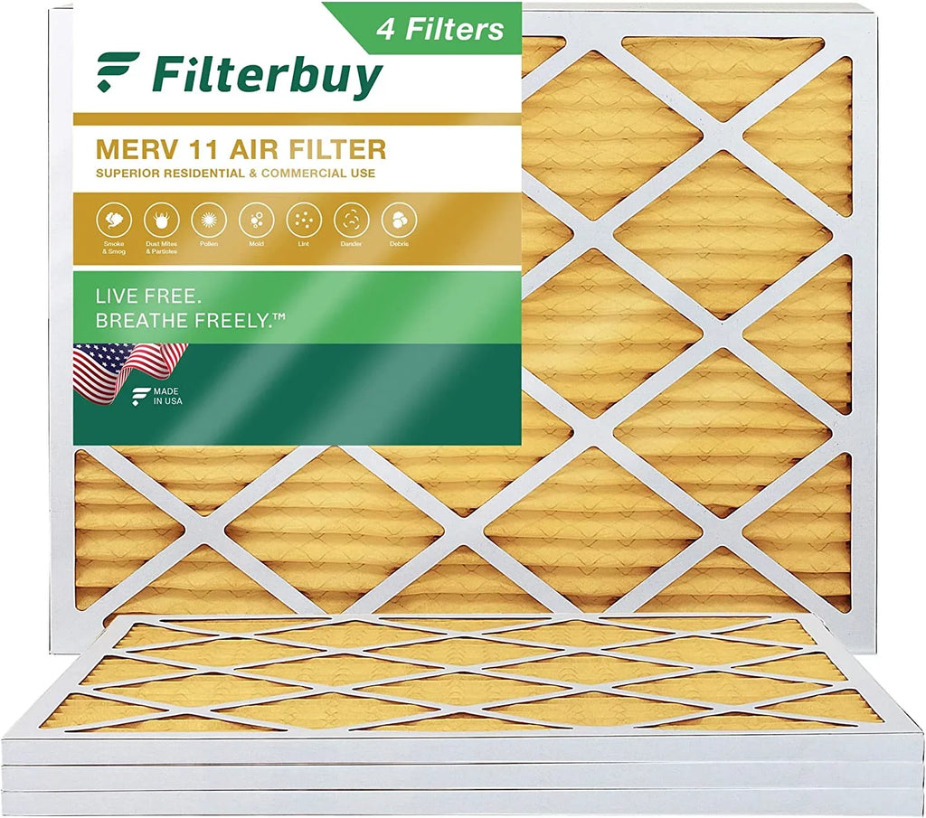 AC Filters 11 Pleated 17x22x1 Filterbuy Furnace MERV (4-Pack) HVAC Air