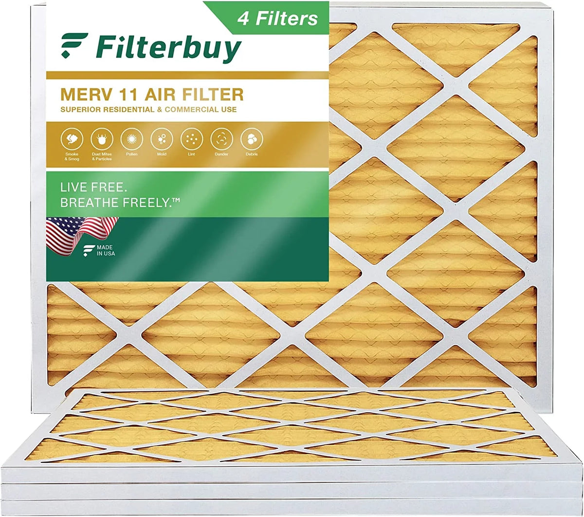 AC Filters 11 Pleated 17x22x1 Filterbuy Furnace MERV (4-Pack) HVAC Air