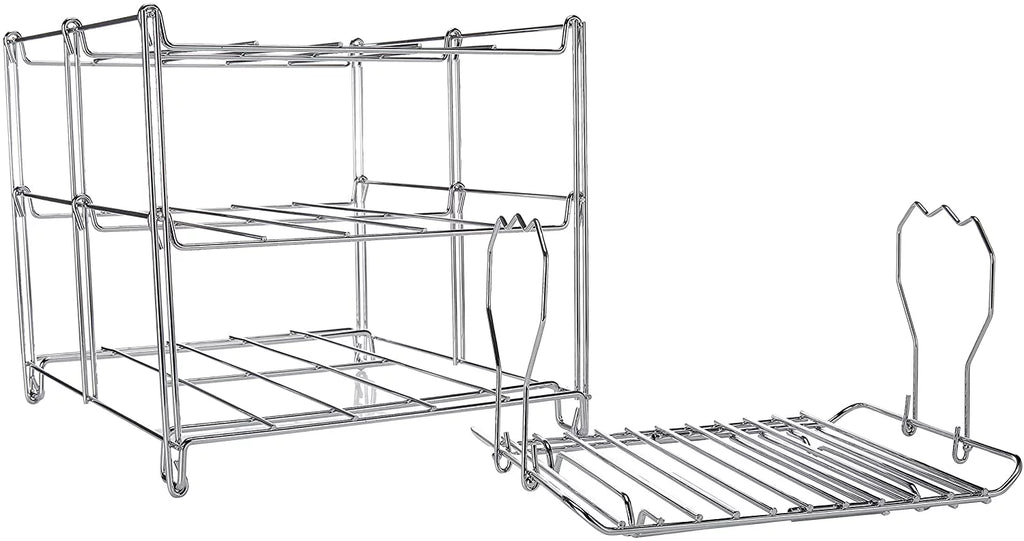 Oven And & Space & Lifter Turkey Collapsible 3-Tier Roasting KOVOT For | | Roasting Rack Saving Oven Baking (1) Lifter Rack Multiple Oven Rack Includes (1) Turkey Tasks Rack