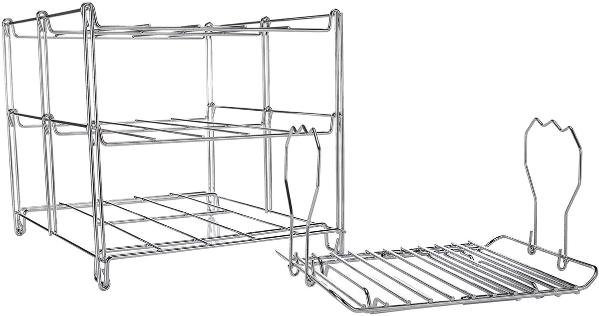 Oven And & Space & Lifter Turkey Collapsible 3-Tier Roasting KOVOT For | | Roasting Rack Saving Oven Baking (1) Lifter Rack Multiple Oven Rack Includes (1) Turkey Tasks Rack