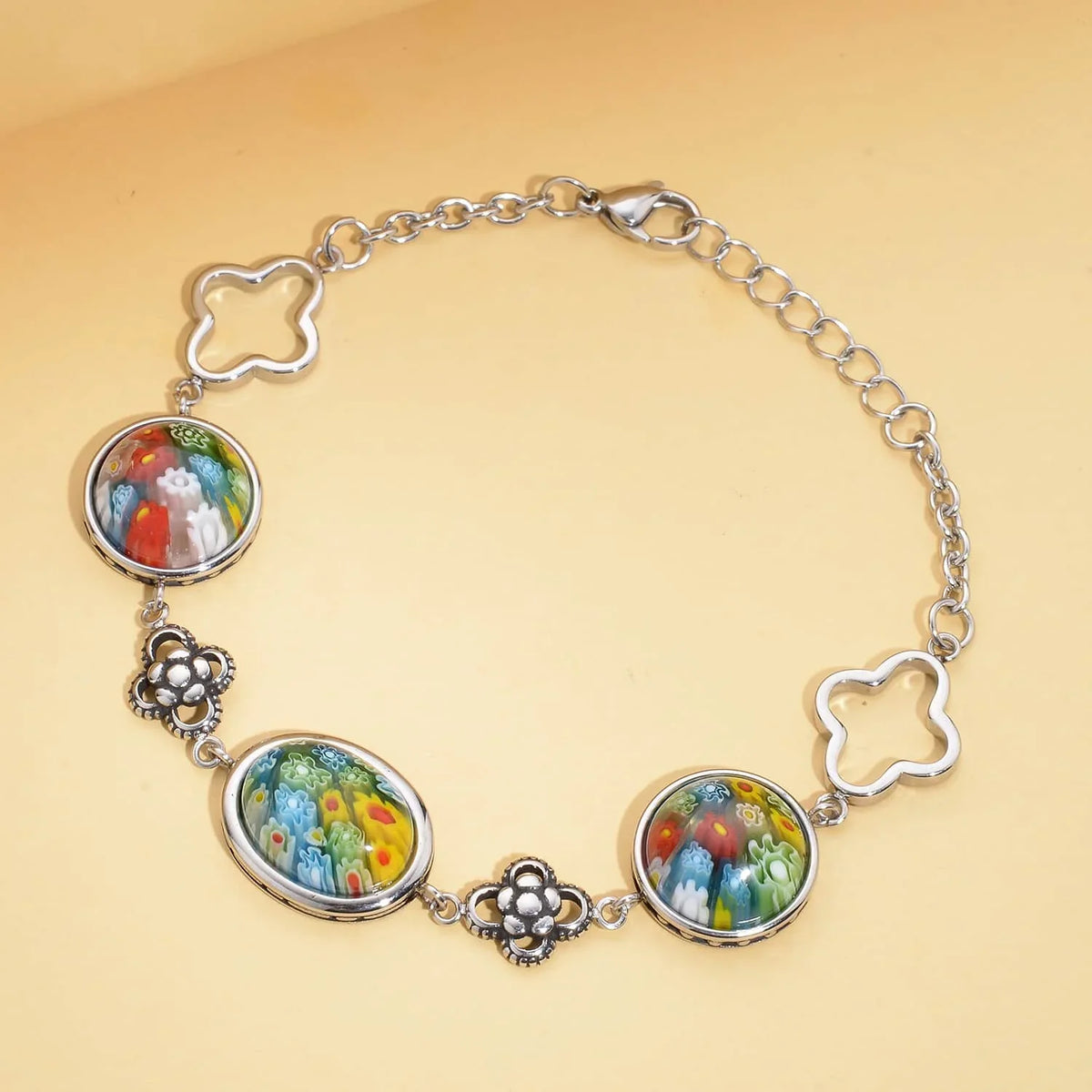 Stainless Glass Women Unique Shop for Bracelet Mom Jewelry Stylish Mothers for Costume Gifts Steel Size LC Oval Fashion Birthday Day 6.75"
