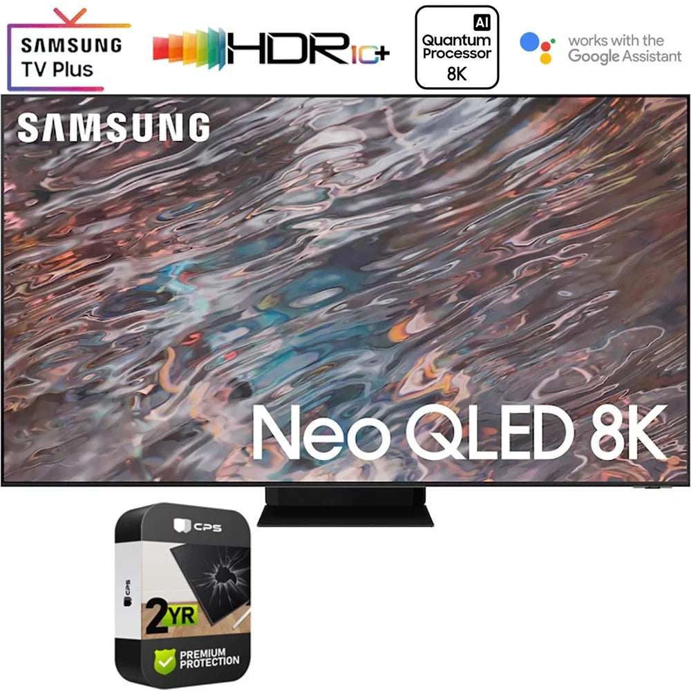 Inch QLED Protection Neo Plan (2021) Samsung Extended Restored 85 8K 2 Bundle Premium TV with Year (Refurbished) Smart QN85QN800A