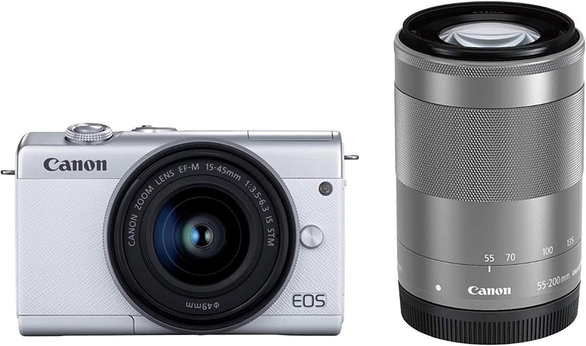 Lens Digital (Black) Camera Dual Kit Mirrorless M200 Canon EOS