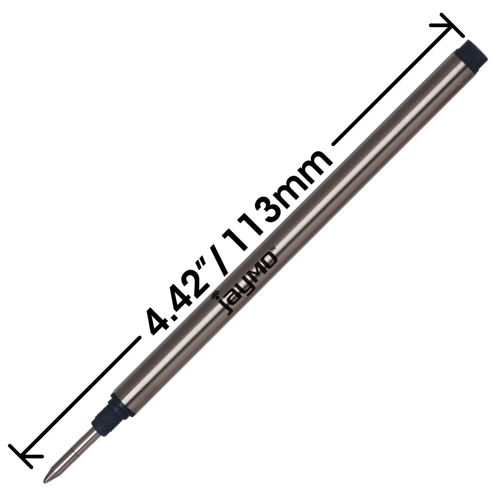 '- Rollerball / Long Measures Pen 6 - Refill mm 113 Montblanc in Black 4.44 + for Blue 6 Jaymo - Replacement 105158/105159