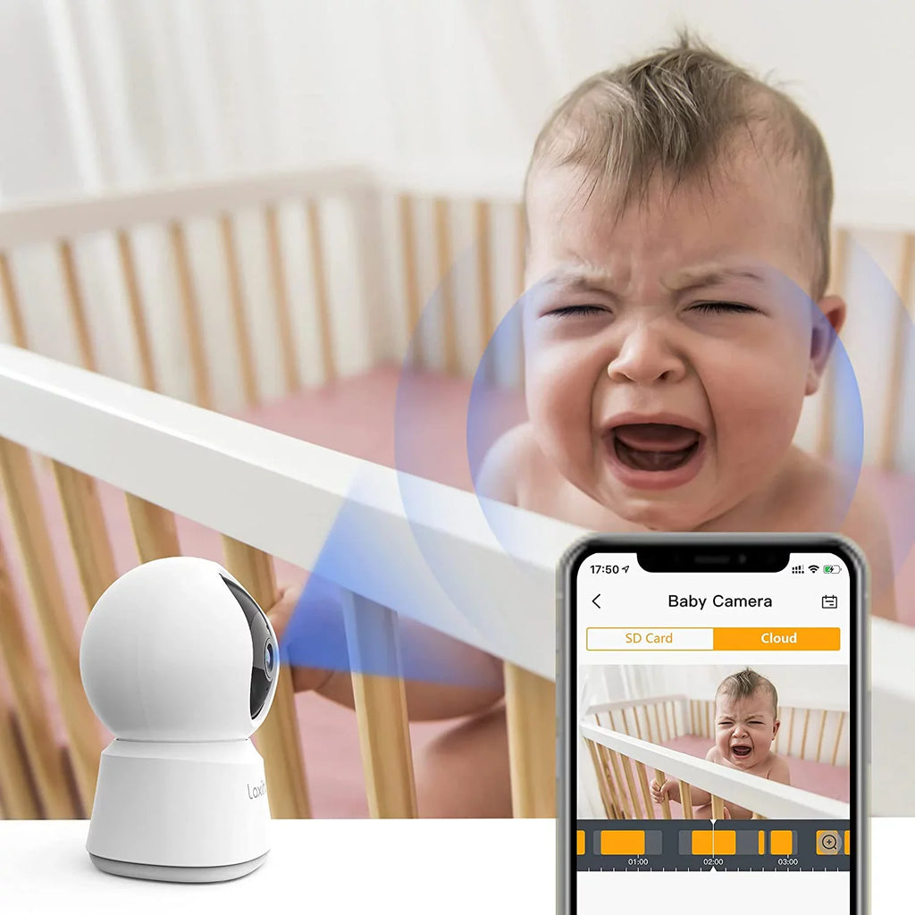 Pan/Tilt 2.4g Camera, Night Vision, Monitor, Audio, with Motion Detection, Security Alexa 360° 1080P Two-Way Laxihub WiFi Baby IR Sound Works &
