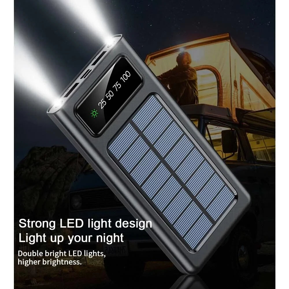 Bank Power Solar External 9000000mAh Battery Portable Charger Waterproof