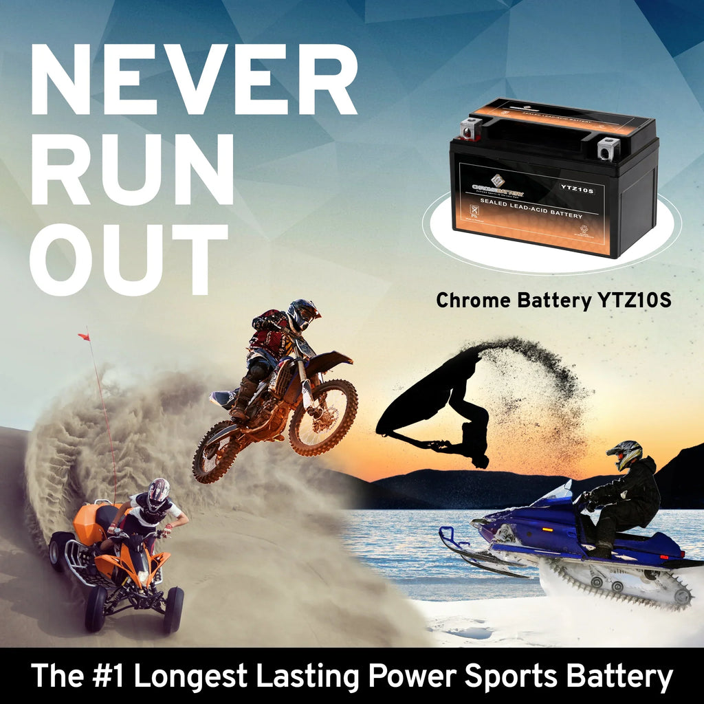 1000 2018) (YTZ10S 190 Battery Motorcycle Al8 Gsx-r1000, CCA) Battery Cc (2017 - YTZ10S-BS Suzuki Ah, Volt,8.6 Z, Years 12 Chrome for