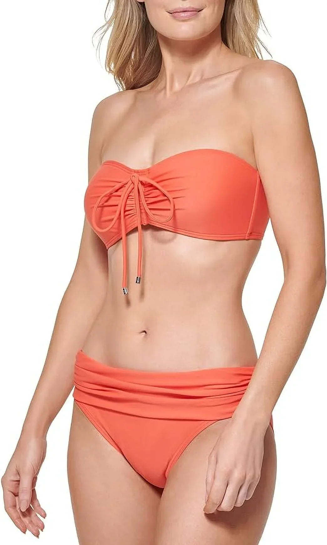 Tommy Bandeau Top, Convertible Bikini EMBERGLOW Hilfiger Swim US Medium