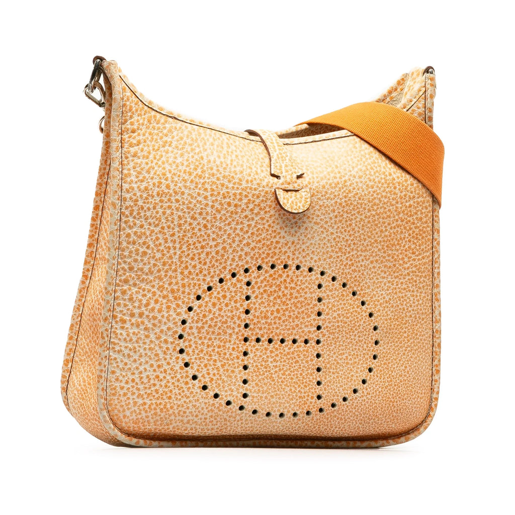 Hermès Calf Evelyne (Good) I PM Bag Orange Buffalo Crossbody Unisex Authenticated Leather Dalmatian Pre-Owned