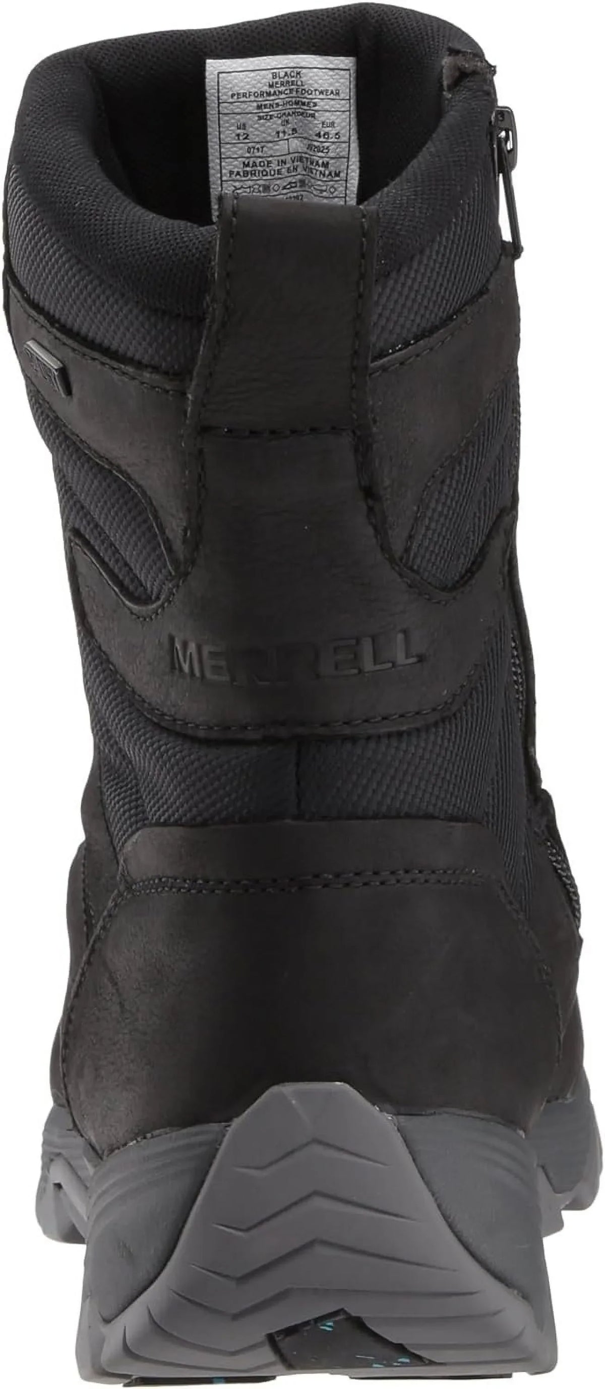 Merrell 7 Men's Black, Boot, 8" COLDPACK Polar M US ICE+ Snow Waterproof Zip