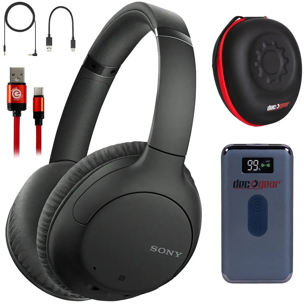 Case Noise-Canceling Wireless (Black) Bundle with Deco Sony Gear Headphones WH-CH710N