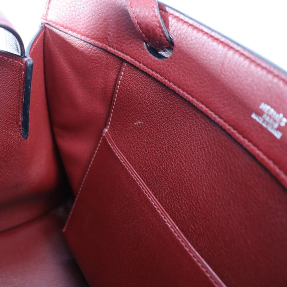 □E Museau stamp Ash (Good) Rouge Taurillon Shoulder bag HERMES Tote Hermes Pre-Owned Clemence
