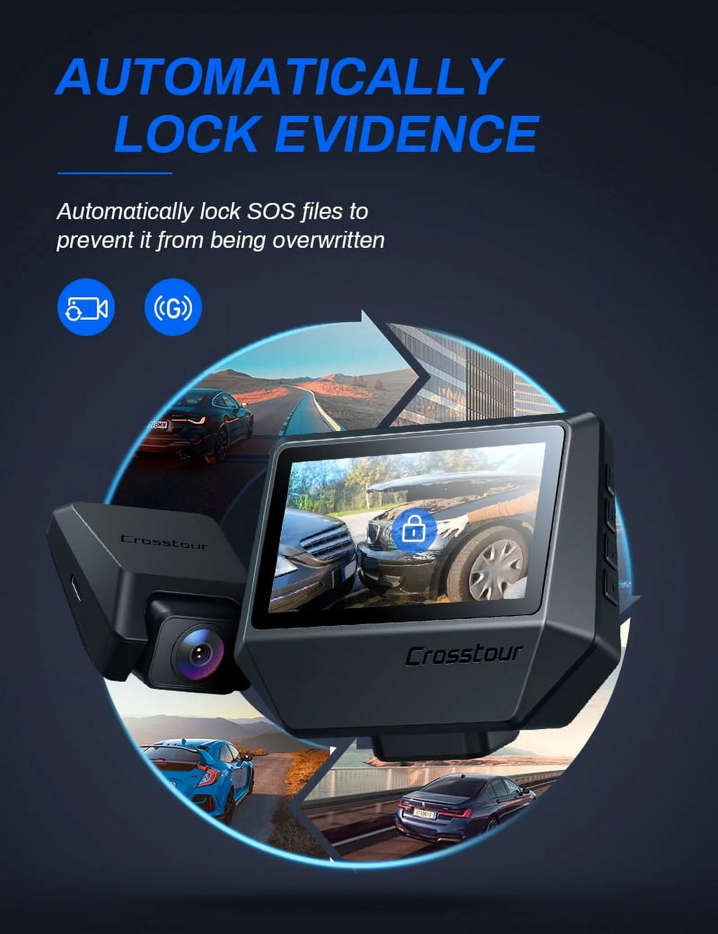 Screen Recorder 3 Camera Dashboard Camera Front Cars 2.5K Dash Backup Cam Rear, for Crosstour Dash Magnetic inch 170° IPS GPS, and