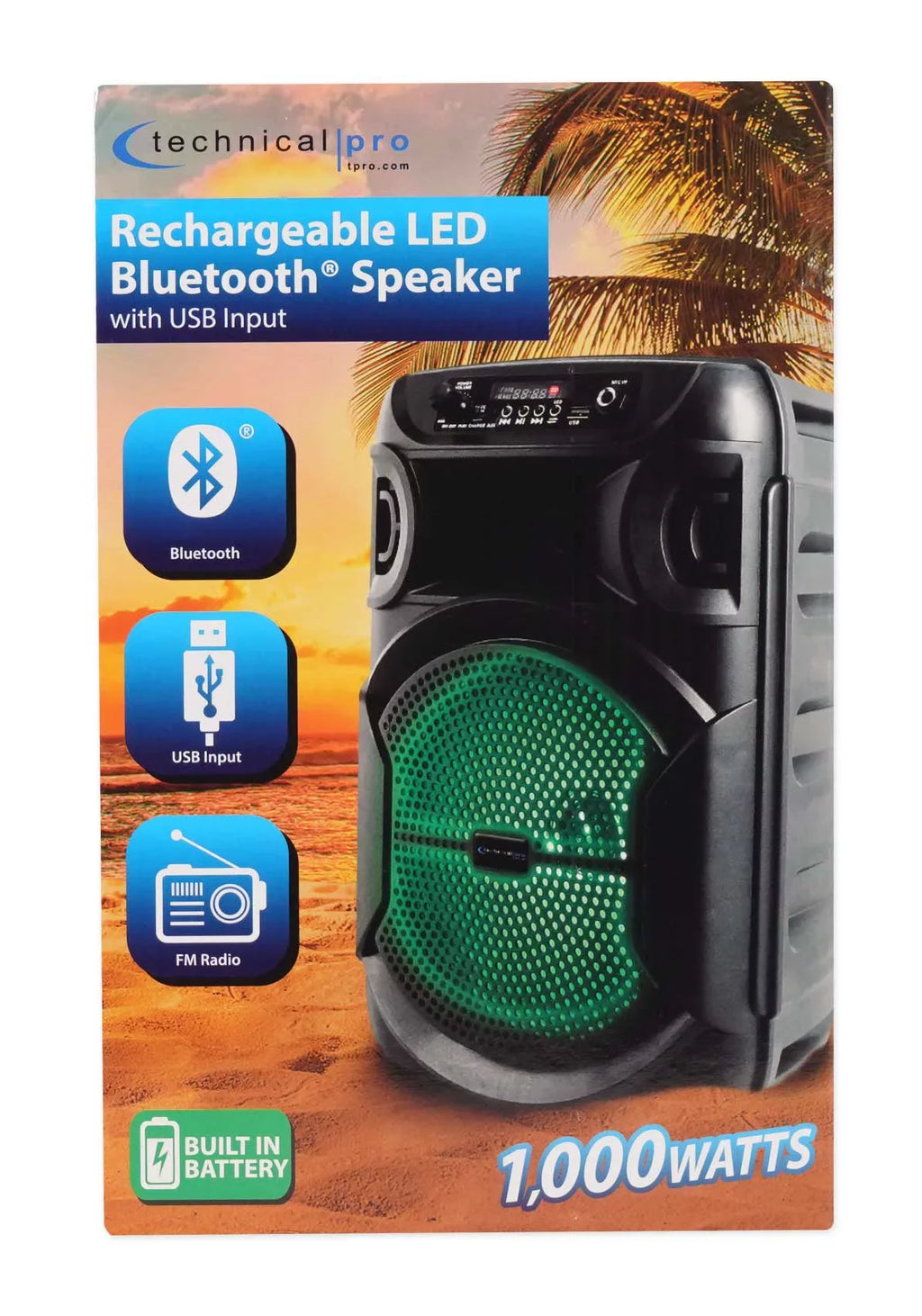 BOOM8 w/Bluetooth Technical LED Speakers Pro Portable TWS 8" Party (2) Wireless